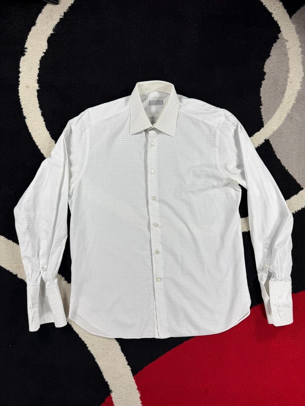 Stefano Ricci Dress Shirt Mens 42 16 1/2 White Geometric French Cuff Italy